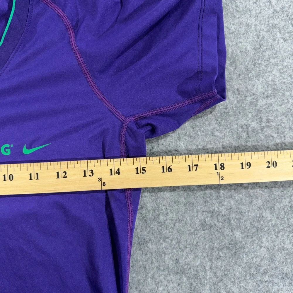 Nike Pro Livestrong Womens Purple V-Neck Short Sleeve Athletic T-Shirt Small
